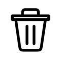 Simple Black and White Illustration of a Recycle Bin Icon Royalty Free Stock Photo