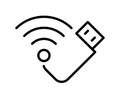 Wireless Connectivity Symbol with USB Connection Representation Icon Royalty Free Stock Photo