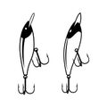 Graphic fishing lure, vector