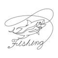 Graphic fishing, vector