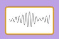 Graphic flat design drawing of black sound waves. Music audio frequency, voice line waveform, electronic radio signal, volume Royalty Free Stock Photo