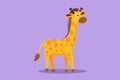 Graphic flat design drawing of cute giraffe plush doll logo, icon, label, symbol. Giraffe plush stuffed puppet. Stuffed giraffe Royalty Free Stock Photo