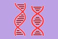 Graphic flat design drawing DNA icon. Life gene model bio code genetic molecule medical symbol. Structure molecule, chromosome.