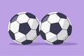 Graphic flat design drawing football soccer ball icon. Black and white ball symbol. Sport game logotype, template, emblem. Soccer Royalty Free Stock Photo