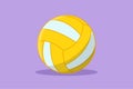 Graphic flat design drawing leather volleyball icon, logo, label, template, symbol. Volleyball ball sports activity play