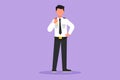 Graphic flat design drawing male flight attendant standing in uniform with thumbs up gesture prepare at airport for flying and Royalty Free Stock Photo