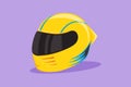 Graphic flat design drawing motor racing helmet with closed glass visor. For car and motorcycle sport, race, motocross or biker Royalty Free Stock Photo