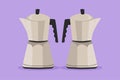 Graphic flat design drawing stainless steel kettle teapot home appliance. Electricity household kitchenware tools concept for cafe