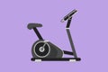 Graphic flat design drawing static bike fitness sport icon, logotype, label, symbol. Bicycle exercise machine. Stationary exercise Royalty Free Stock Photo