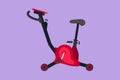 Graphic flat design drawing static bike fitness sport icon, logotype, label, symbol. Bicycle exercise machine. Stationary exercise Royalty Free Stock Photo