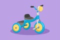 Graphic flat design drawing stylized kids tricycle logo, icon, symbol. Children tricycle transportation. Tricycle, children