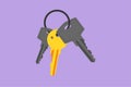 Graphic flat design drawing stylized three keys from apartment or building. House apartment rental for sale symbol. The concept of