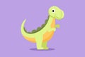 Graphic flat design drawing stylized toys dinosaur logo, icon, symbol. Soft fluffy toys. Cute dinosaur plush toy. Stuffed toy baby Royalty Free Stock Photo