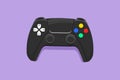Graphic flat design drawing of stylized video games gaming controller logo, icon, symbol. Computer game competition. Gaming