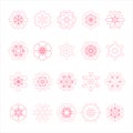 Graphic flower icon set on white background Royalty Free Stock Photo