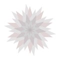Graphic flower icon. Triangle star shape. Gray color. Cute abstract decoration element. Flat design. Isolated. White background. Royalty Free Stock Photo