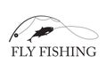 Graphic fly fishing, vector Royalty Free Stock Photo