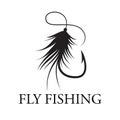 Graphic fly fishing, vector