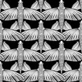 Graphic flying fish pattern