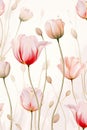 Graphic Gold line art tulips