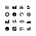 Graphic, graph, stats data bar, infographic charts, analyze diagram vector icons