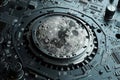 Graphic of Graphical representation of AI integration on a lunarthemed electronic mainboard Royalty Free Stock Photo