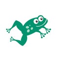 Graphic of a green frog jumping, happy and fun Royalty Free Stock Photo