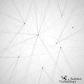 Graphic grey background . Connected lines with dots. Vector illustration Royalty Free Stock Photo