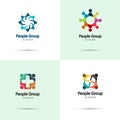 Graphic group connecting,People Connection logo set,Team work in a circle holding hands,Business person meeting in the same power Royalty Free Stock Photo