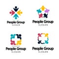 Graphic group connecting,People Connection logo set,Team work in a circle holding hands,Business person meeting in the same power Royalty Free Stock Photo