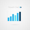 Graphic of growth isolated. Infographic bar chart symbol.