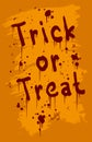 Graphic hand drawn orange sign Trick or Treat Royalty Free Stock Photo