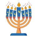 graphic hanukkah candlestick on white background