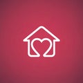 Graphic of a house with a heart inside. Royalty Free Stock Photo