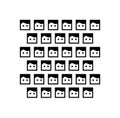 Graphic human faces background. Square boy faces vector