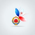 Graphic icon with the coat of arms and flag of Yugoslavia