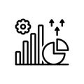 Black line icon for Graphic, descriptive and graphic