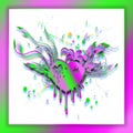 Abstract Heart if bright gradient colors. Distressed heart concept