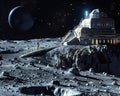 Graphic of Illustration of AIpowered advancements on the lunar surface Royalty Free Stock Photo