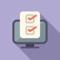 Modern checklist icon on computer screen