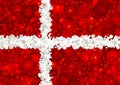 Illustration of a Danish flag with a blossom pattern Royalty Free Stock Photo