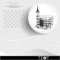 Graphic illustration with decorative architecture 18_3 Royalty Free Stock Photo