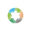 Circle of Diverse Hands Supporting Each Other Royalty Free Stock Photo