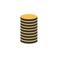 A graphic illustration features a stack of cylindrical objects resembling coins. The stack Royalty Free Stock Photo