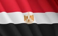 Illustration of a flying Egyptian flag Royalty Free Stock Photo