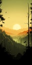 Silhouette Of Mountains And Sunset: Detailed Wildlife In Atmospheric Woodland Imagery