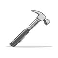 Graphic illustration of a hammer, construction tool for building and repair work Royalty Free Stock Photo
