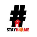 Graphic illustration of hashtag #stayhome to reduce the impact of coronavirus.