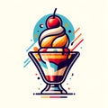 Graphic Art Ice Cream Sundae