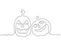 Graphic illustration of a pair of orange pumpkins for Halloween Royalty Free Stock Photo